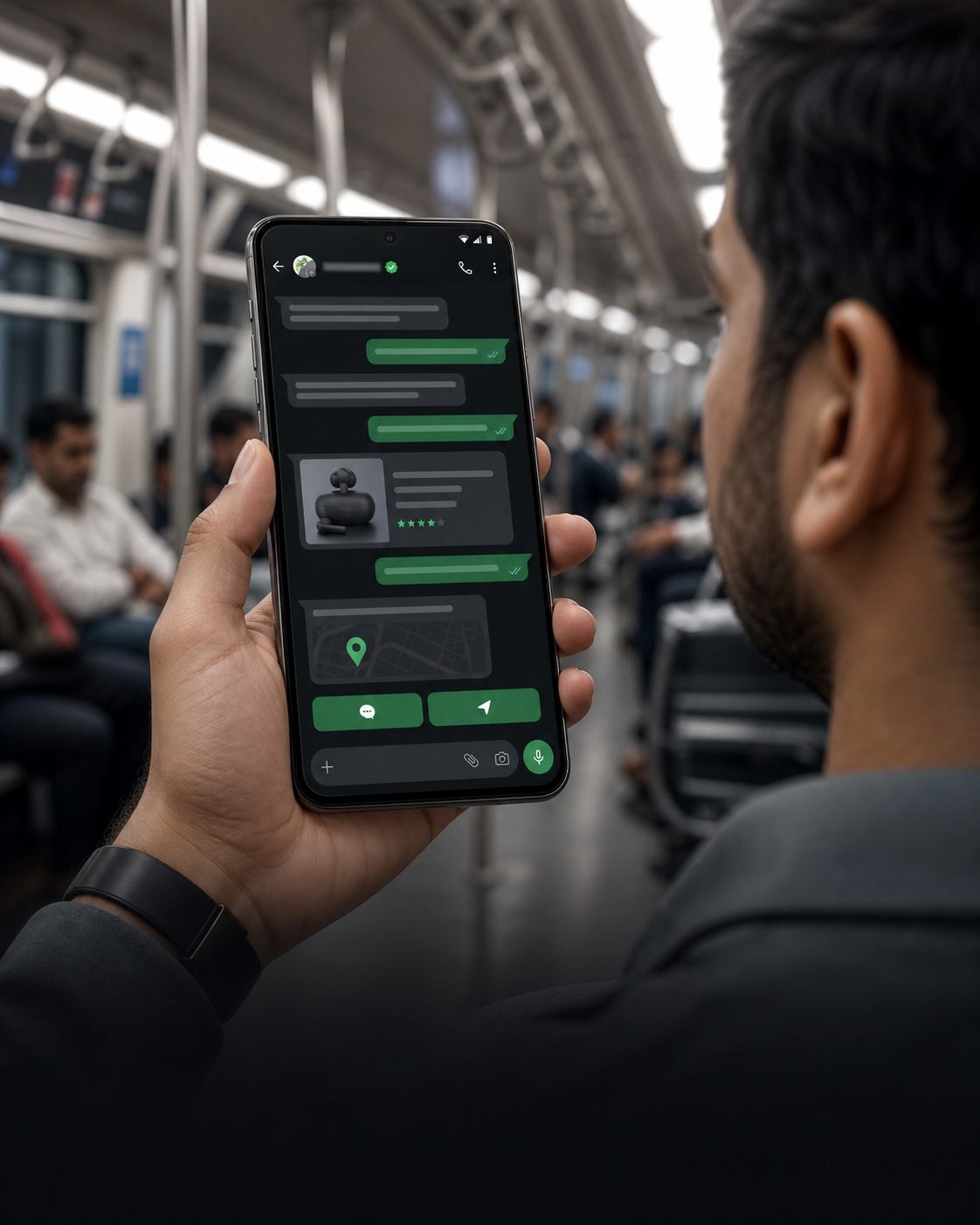 WhatsApp generative AI assisting a customer in a live conversation